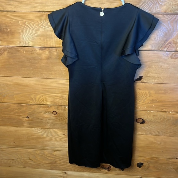 Tommy Hilfiger Women Scuba Crew Neck Flutter Ruffle Cap Sleeve Dress 10 cocktail - Picture 6 of 9